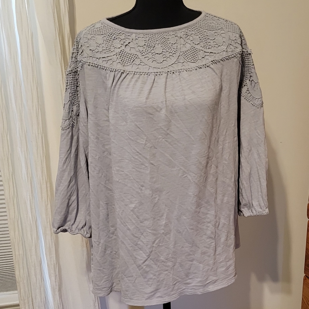 J.Jill Grey Blouse- Size XL